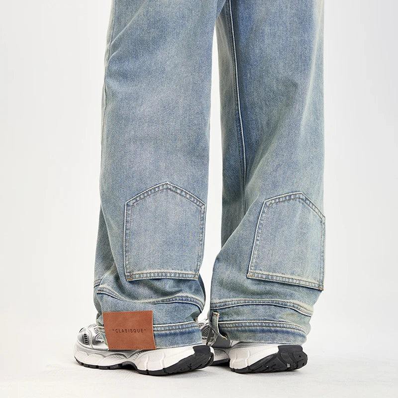 Ins Fashion American Retro Baggy High Waisted Jeans Woman High Street Denim Pants Reversible Trousers Streetwear Y2K Loose Jeans