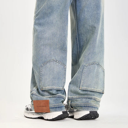 Ins Fashion American Retro Baggy High Waisted Jeans Woman High Street Denim Pants Reversible Trousers Streetwear Y2K Loose Jeans