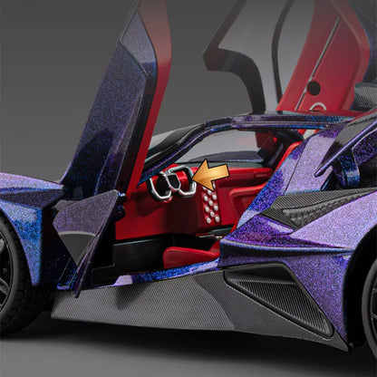 Apollo Project EVO Alloy Sports 1:18 Car Model Diecast Metal Concept Racing Car Vehicle Model Sound and Light Toy Gift