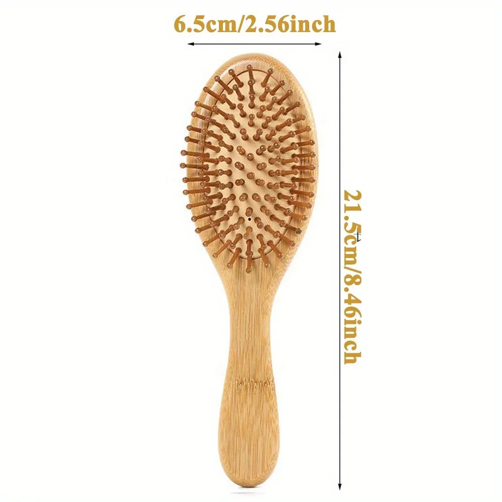 Natural Wood Comb Bamboo Air Cushion Comb High Elastic Head Smooth Hair Not Knotted Practical Comb Hair Loss Massage Brush