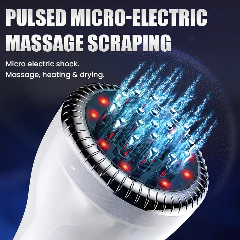 Electric Microcurrent Meridian Brush Body Massager GuaSha Red Light Hot Compress Scraping Lymphatic Drainage Device Fat Burner