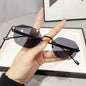 New Rimless Luxury Sunglasses Women 
 Diamond Cut Sun Shades For Man And Women Designer Brand Glasses UV400 Frameless Eyewear