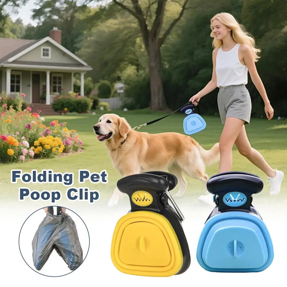 Foldable Pet Shovel Travel Dog Poop Bag Dispenser Poop Scoop Clean Pick Up Excreta Cleaner Animal Excreta Cleaning Tools
