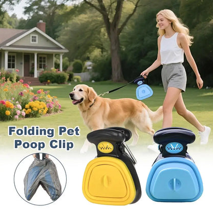 Foldable Pet Shovel Travel Dog Poop Bag Dispenser Poop Scoop Clean Pick Up Excreta Cleaner Animal Excreta Cleaning Tools