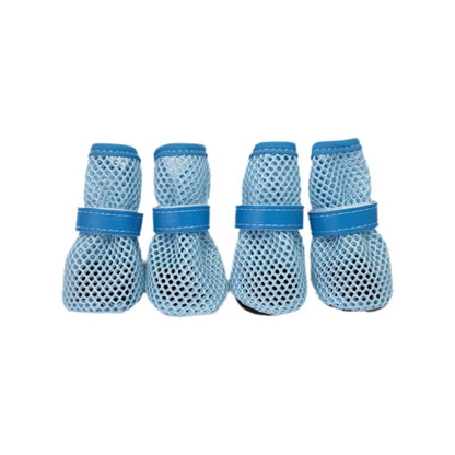Adjustable Soft Sole Dog Mesh Shoes Non-Slip Wear Resistant Pet Dog Boots Thin Cooling Dog Shoe Cover Summer Season