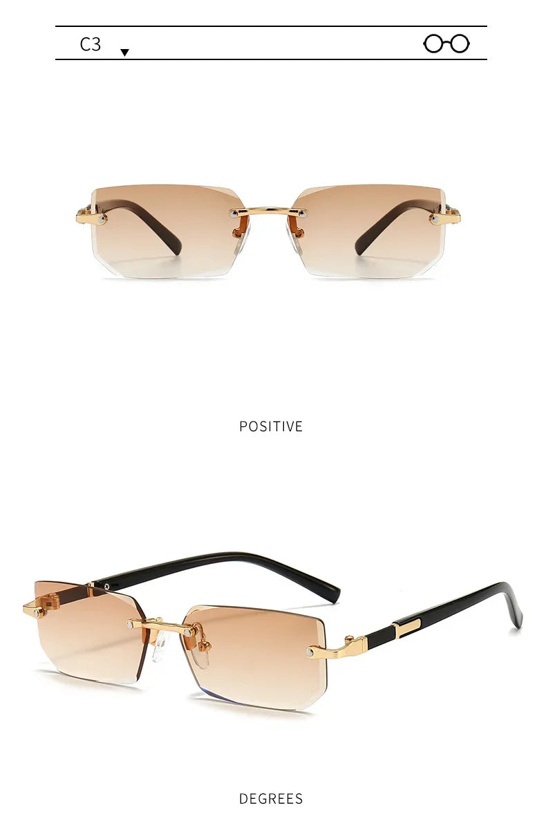 Fashion Punk Square Sunglasses Women Luxury Brand Small Frame Sun Glasses Female Rectangle Metal Mirror Oculos De Sol