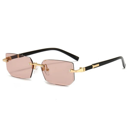 Fashion Punk Square Sunglasses Women Luxury Brand Small Frame Sun Glasses Female Rectangle Metal Mirror Oculos De Sol