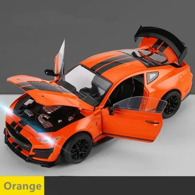Ford Mustang Shelby GT500 Large Size  Alloy Sports 1:18 Car Model Diecasts Metal Racing Car Model Sound and Light Simulation