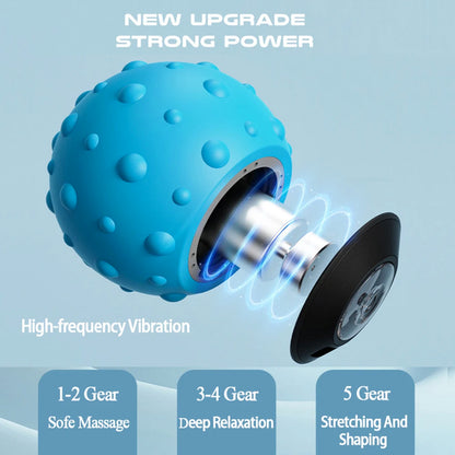 Rechargeable 5 Gears Vibrating Massage Ball Portable Peanut Massager Vibrating Foam Roller For Fitness Mobility Yoga Relaxation