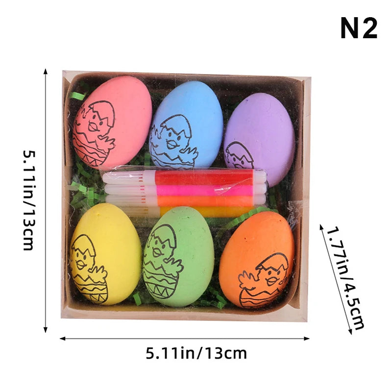 Cartoon Bunny Easter DIY Hand-Painted Eggs Kit - Children's Handmade Painting Gift Easter Decorative Artwork for Kids