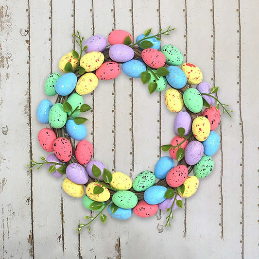 Easter Garland Creative Easter Egg Element Wreath Window Door Garden Gate Decorative Hanging Holiday Party Decor Door Sign