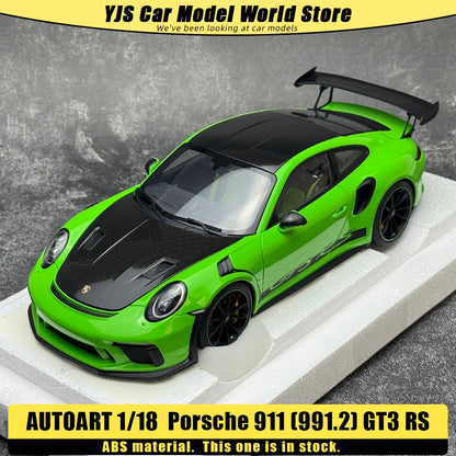 AUTOART 1/18 Scale New Porsche 911 (991.2) GT3 RS Weissach Package Car model Sports car Static collection