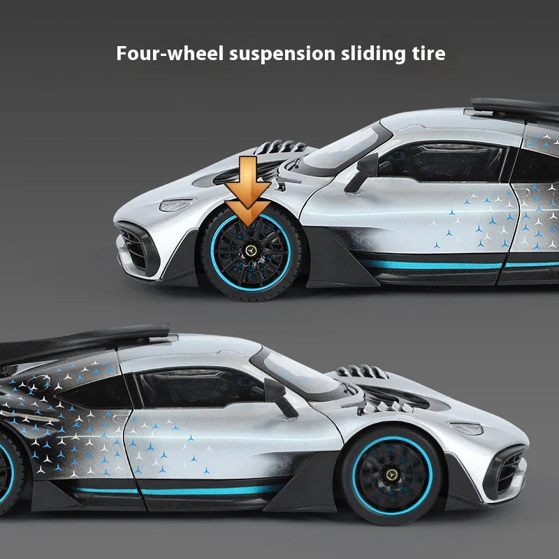 Large 1/18 alloy die-cast AMG-ONE sports car model simulation sound and light adult collection gift