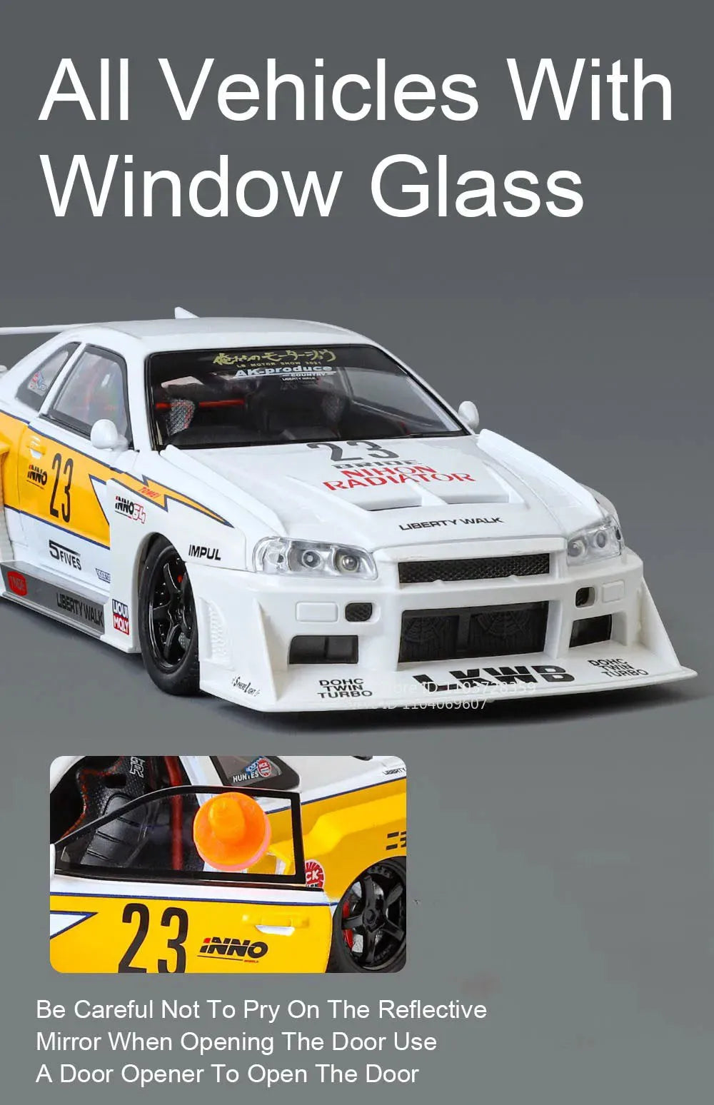 Bugatti Tourbillon, Nissan Skyline GTR, Model Sports 1:24 Car Alloy Diecast Sound Light Doors Opened Shock Absorption Ornament Supercar Toys Gift