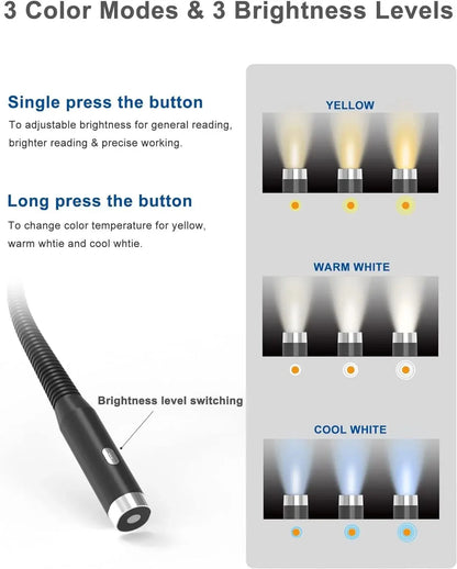 LED Neck Light 3 Modes Hug Reading Lamp Portable Rechargeable Book Lamp Novelty Flashlight Book Lamp Night Light Neck Light
