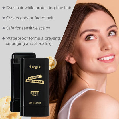 Waterproof Hair Dye Stick Quick Cover Gray White Hair Root Repair Black Brown Natural Hair Coloring Stick Easy Hairline Styling
