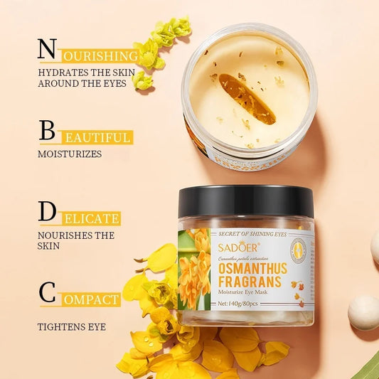 80 Osmanthus Eye Masks, Containing Osmanthus Extract, Hydrate and Moisturize, Nourish the Eyes, and Improve the Skin Around the Eyes Suitable for Daily Eye Care, a Gift for Mom on Mother's Day