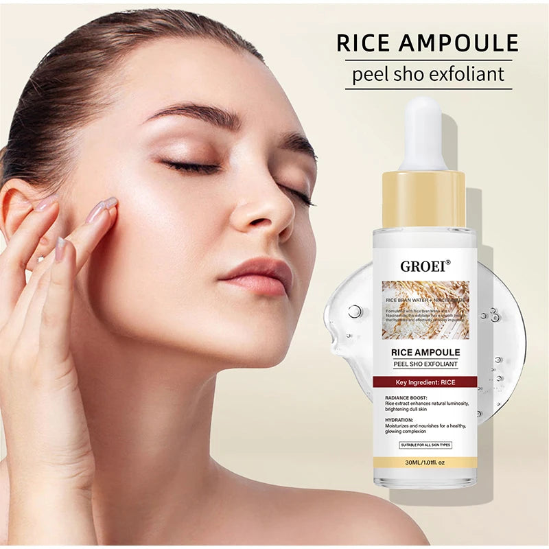 Hoygi Peel Shot Ampule Set Rice Toner Moisturizing Facial Essence Glowing Skin Water-oil Balancing Essence Revitalizing Skin Dullness