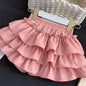 Children Girls Pleated Cake Skirts Summer 2025 Elastic Waist Infant Babys Girls Bubble Skirts Toddler Kids Girls Princess Skirts