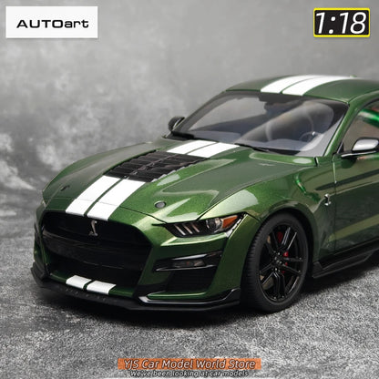 AUTOART New 1/18 scale Ford Mustang Shelby GT500 WHITE SILVER  Sports car model Static display Collection Holiday gift 73097