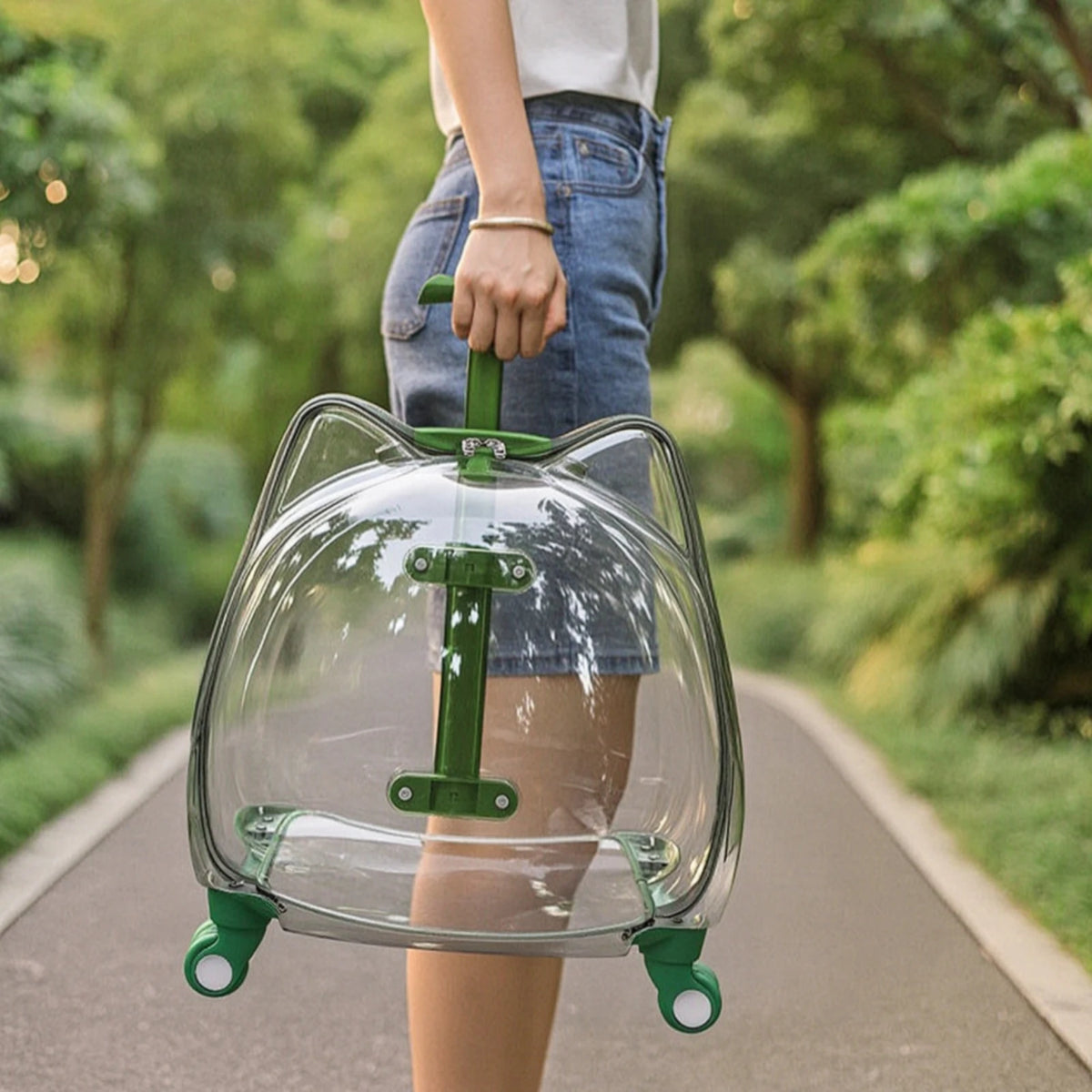 Pet Carrier with Wheels Sturdy Wheeled Pet Carrier Sturdy Small for Cats, Travel, Vet Visits
