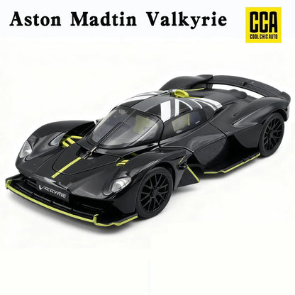 Aston Martin Valkyrie 1:23 Alloy Sports Car Model Diecast Metal Super Racing Vehicle Car Model Sound and Light Toy Gift