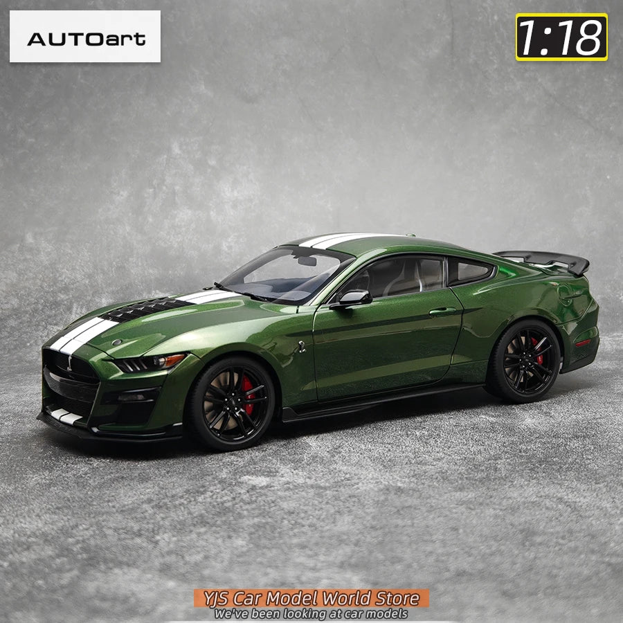 AUTOART New 1/18 scale Ford Mustang Shelby GT500 WHITE SILVER  Sports car model Static display Collection Holiday gift 73097