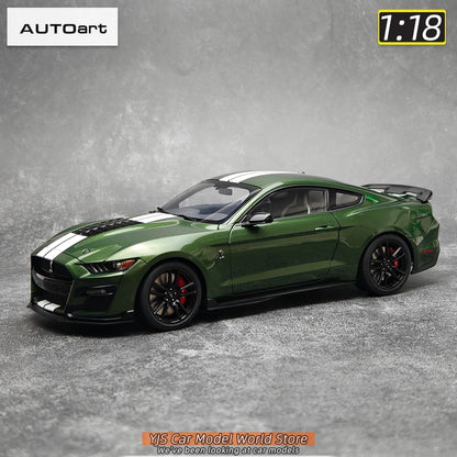 AUTOART New 1/18 scale Ford Mustang Shelby GT500 WHITE SILVER  Sports car model Static display Collection Holiday gift 73097