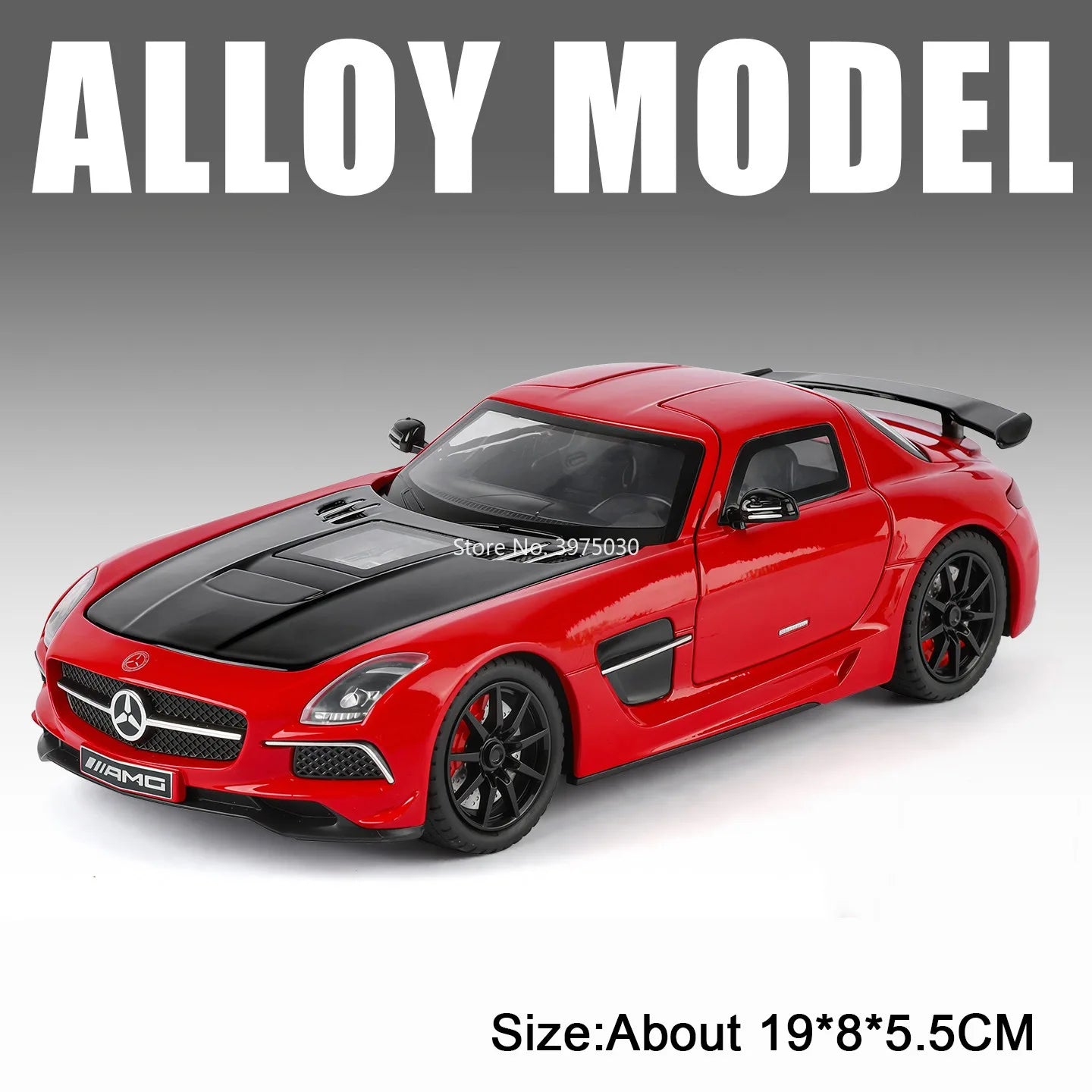 Benz SLS 1:24 Model Car Alloy Diecasting Wheel Steering Miniature Vehicles with Light Music Model Car Gifts
