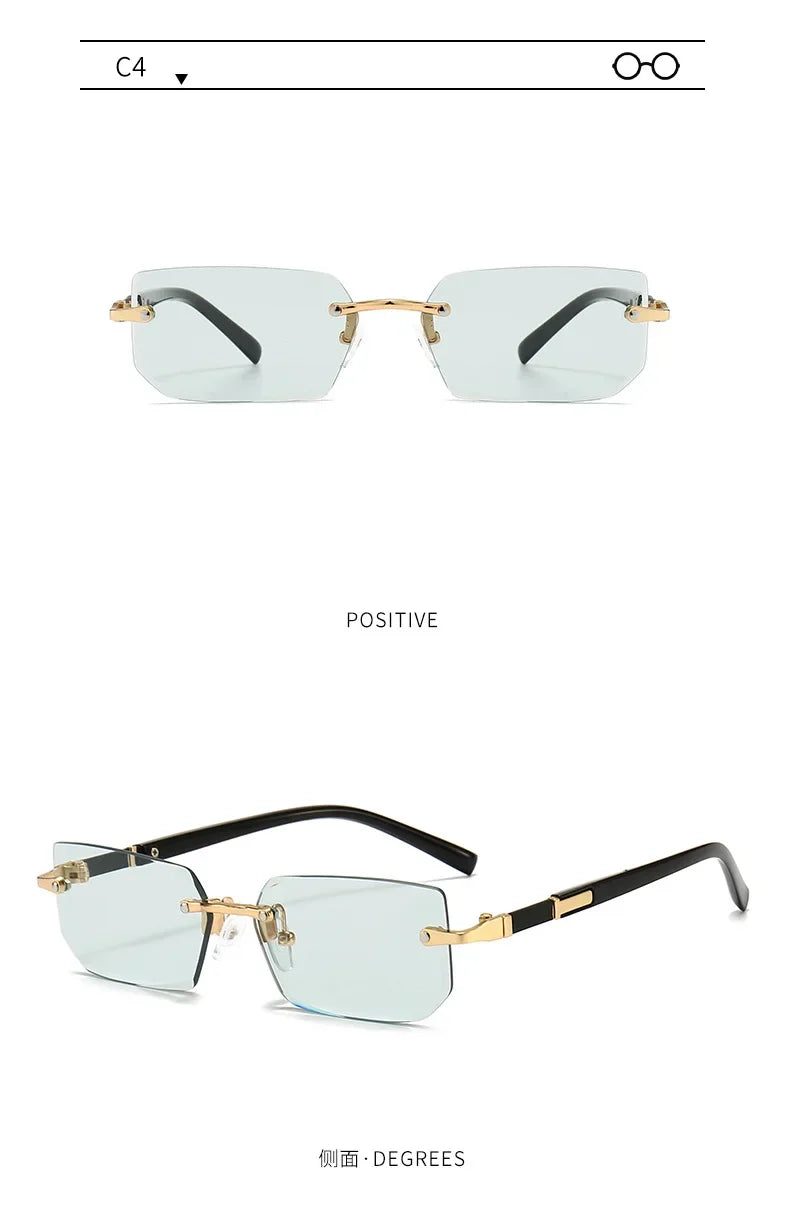 Fashion Punk Square Sunglasses Women Luxury Brand Small Frame Sun Glasses Female Rectangle Metal Mirror Oculos De Sol