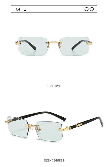 Fashion Punk Square Sunglasses Women Luxury Brand Small Frame Sun Glasses Female Rectangle Metal Mirror Oculos De Sol