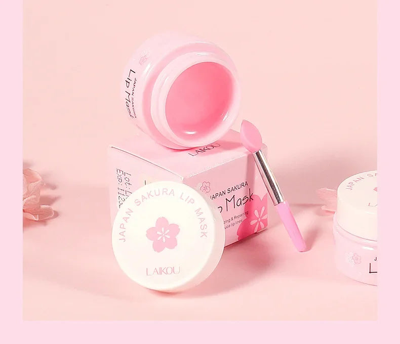 Laikou Sakura Lip Mask 8g Overnight Treatment Hydrating Moisturizing Repair Dry Chapped Lips Nourishing Care Peel Off