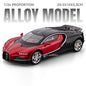 Bugatti Tourbillon, Nissan Skyline GTR, Model Sports 1:24 Car Alloy Diecast Sound Light Doors Opened Shock Absorption Ornament Supercar Toys Gift