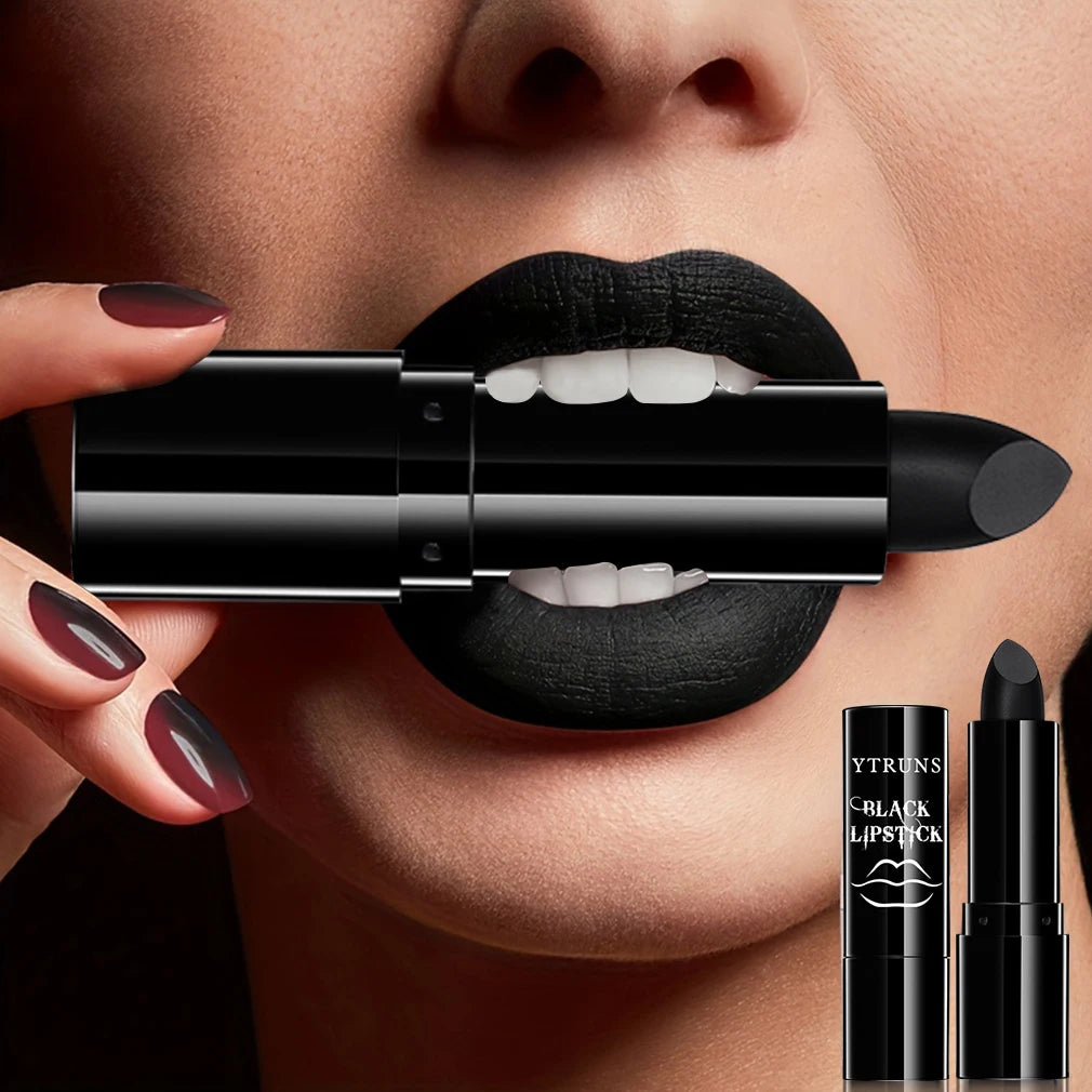 Matte black waterproof lipstick for women