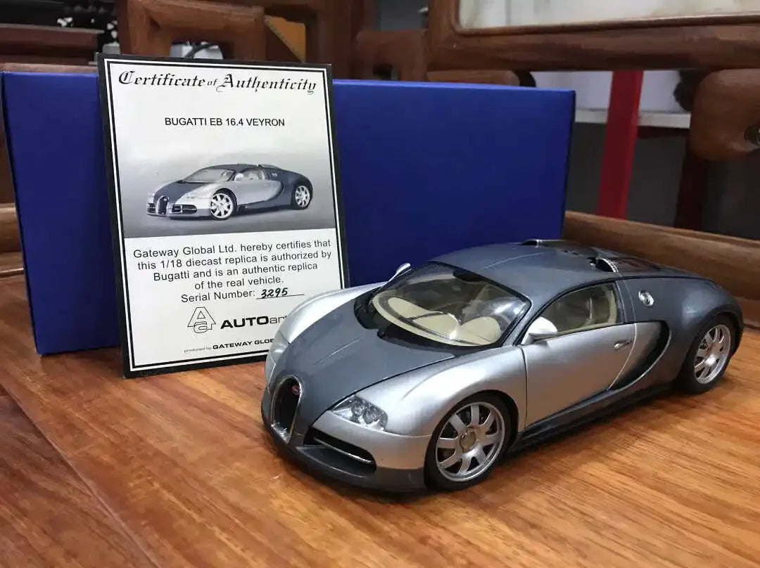 Autoart 1:18 Veyron 16.4 Silver Gray Simulation Limited Edition All Open Alloy Metal Static Car Model Toy Gift