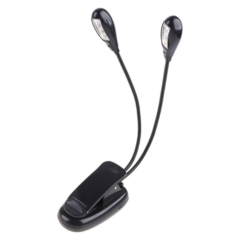 LED Reading Lamp Flexible Book Music Lamp Reading Light Student Dormitory Light with Clip Battery Power for Book Reading