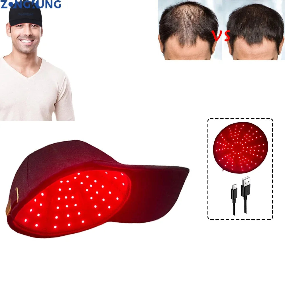 96Pcs Leds 660nm&850nm Red&Infrared Light Therapy Hair Growth Cap for Hair Regrowth Anti Hair Loss Relax Scalp Oil Control Hat