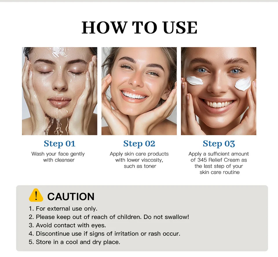 345 Relief Cream Moisturizing Blemishes Nourish The Skin And Provide Soothing Care Resulting In A Well-Rounded Skincare Solution