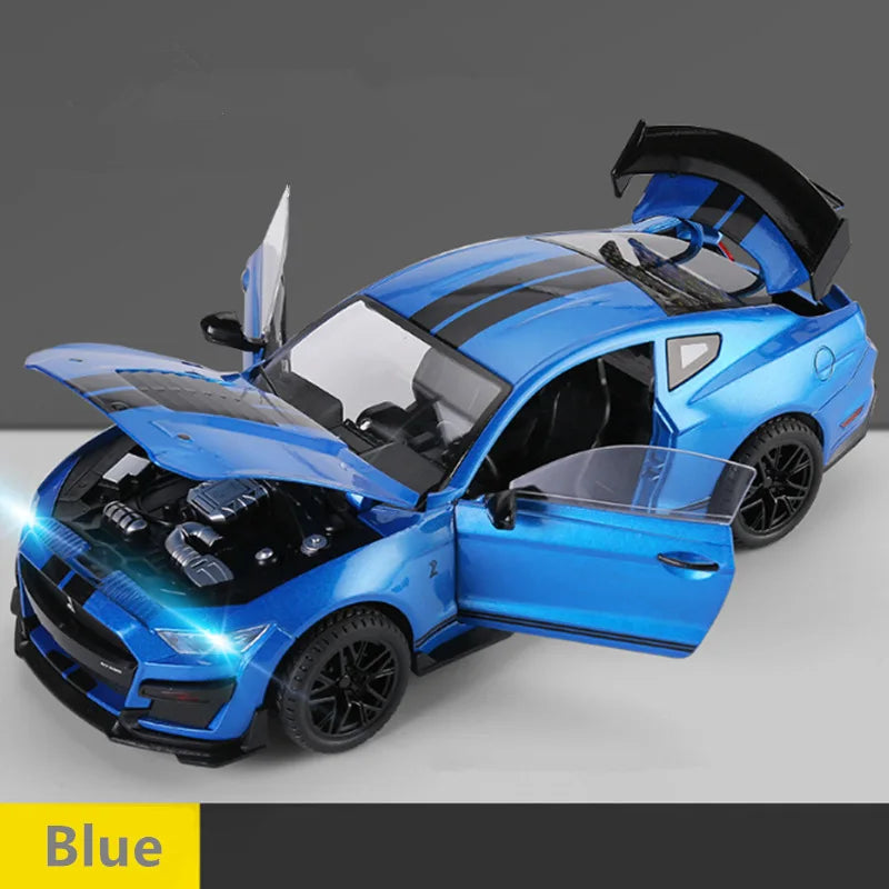 Ford Mustang Shelby GT500  1:18 Alloy Sports Car Model Diecast Metal Racing Car Vehicles Model Sound and Light Toy Gift