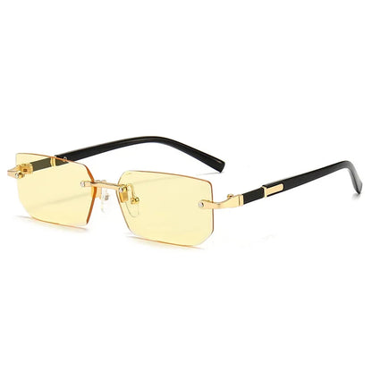 Fashion Punk Square Sunglasses Women Luxury Brand Small Frame Sun Glasses Female Rectangle Metal Mirror Oculos De Sol