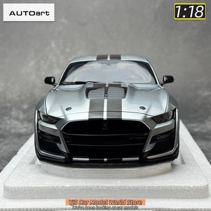 AUTOART New 1/18 scale Ford Mustang Shelby GT500 WHITE SILVER  Sports car model Static display Collection Holiday gift 73097