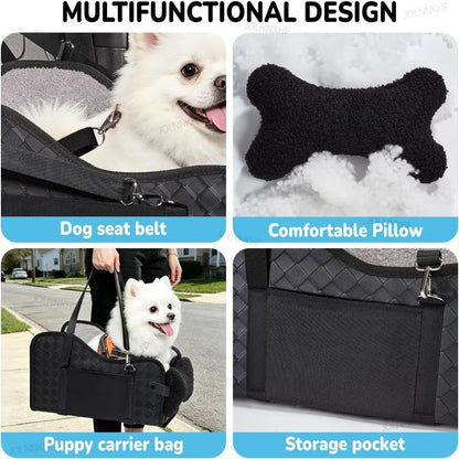 Center Console Dog Car Seat Portable Car Safety Travel Dog Beds Pet Puppy Middle Console Dog Car Seat for Small Dogs Cats