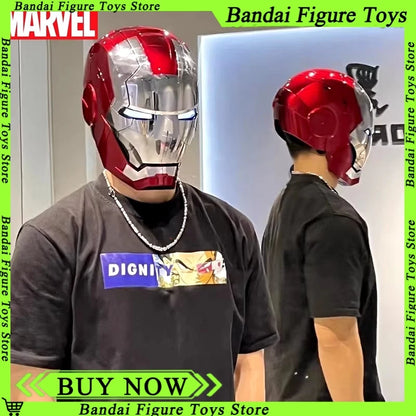 New AutoKing 1/1 Mk5 Iron Man Helmet Cosplay Voice Control Eyes with Light Model Toys for Adult Electric Wearable Gift