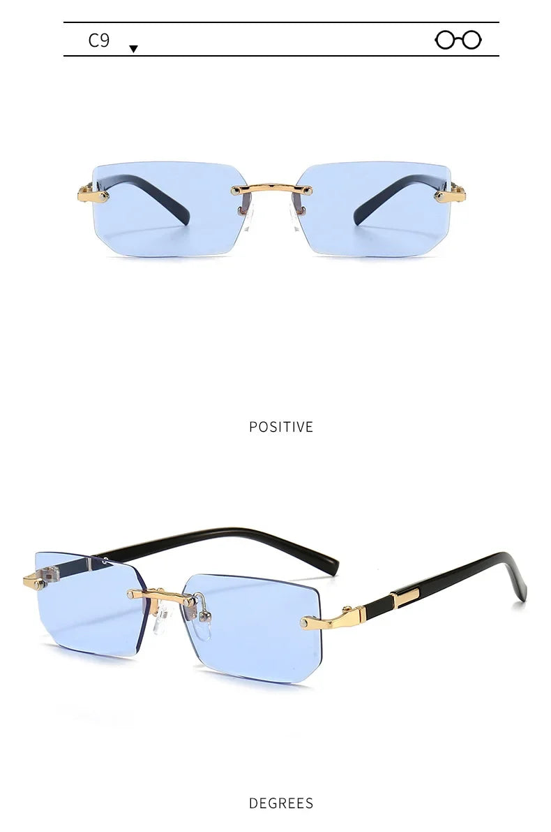 Fashion Punk Square Sunglasses Women Luxury Brand Small Frame Sun Glasses Female Rectangle Metal Mirror Oculos De Sol