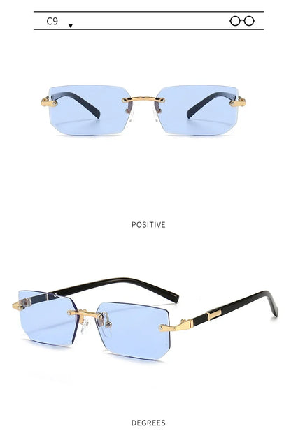 Fashion Punk Square Sunglasses Women Luxury Brand Small Frame Sun Glasses Female Rectangle Metal Mirror Oculos De Sol