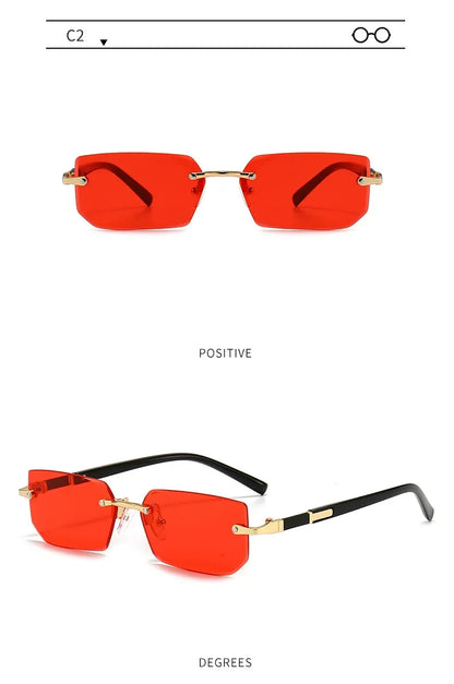 Fashion Punk Square Sunglasses Women Luxury Brand Small Frame Sun Glasses Female Rectangle Metal Mirror Oculos De Sol