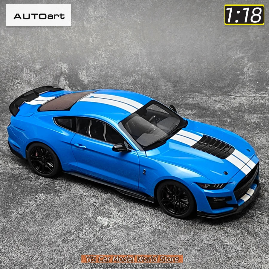 AUTOART New 1/18 scale Ford Mustang Shelby GT500 WHITE SILVER  Sports car model Static display Collection Holiday gift 73097