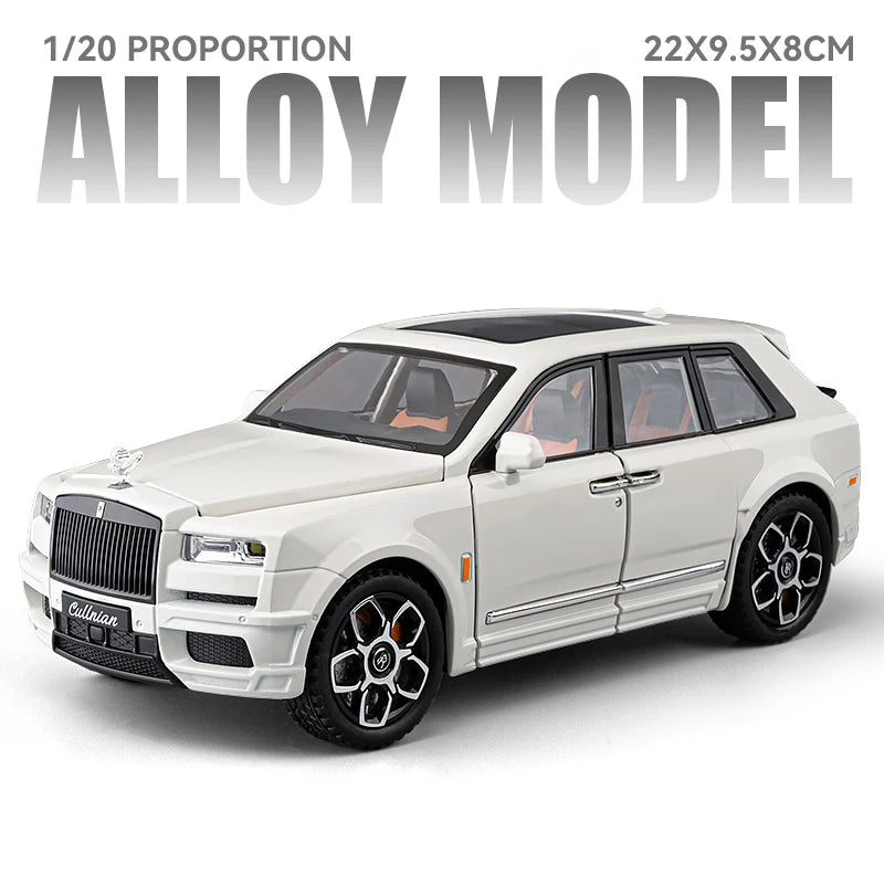 Rolls Royce 1:20 SUV Cullinan Alloy Luxy Car Model Diecast Metal Vehicles Car Model Simulation Sound and Light Gift