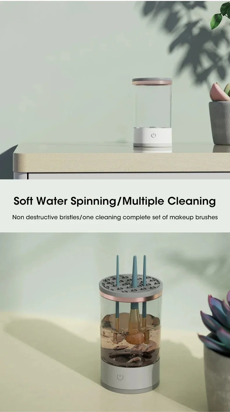 Automatic Rotating Makeup Brush Cleaner Electric Cosmetic Brush Washing Machine