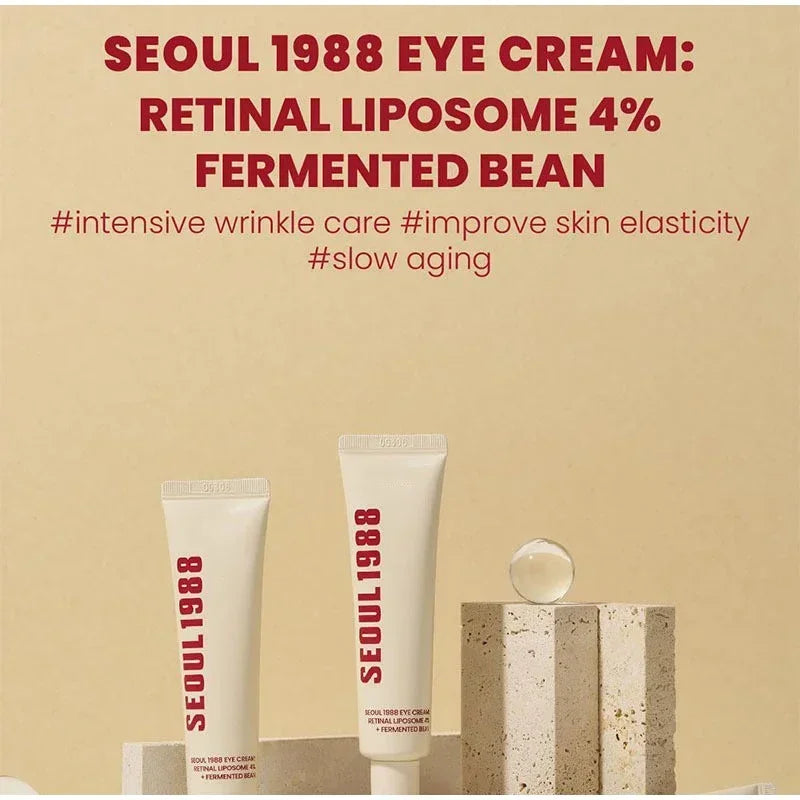 Seoul 1988 Retinal Liposome Face Cream,Snail Mucin Essence Rice Moisturizing Soothing Toner,Retinol Eye Serum,Korean Skincare